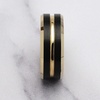 100S JEWELRY Engraved Personalized Tungsten Rings for Men’s Wedding Bands Black Matte Gold Grooved Center Size 6-16(tungsten (custom text engraving))