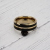 100S JEWELRY Engraved Personalized Tungsten Rings for Men’s Wedding Bands Black Matte Gold Grooved Center Size 6-16(tungsten (custom text engraving))